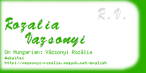 rozalia vazsonyi business card