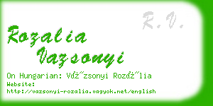 rozalia vazsonyi business card